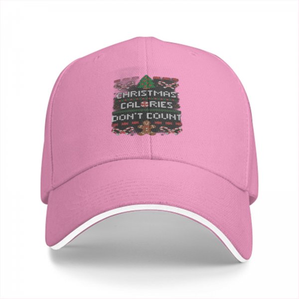 Black Baseball Cap With Christmas Calories Don't Count Festive Print