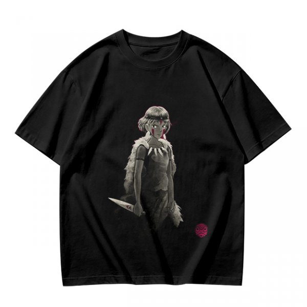 Olive T-Shirt Featuring Princess Mononoke Warrior Artwork