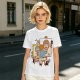 Olive Green T-Shirt With Cartoon Artist Painting Self Portrait Artwork