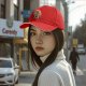 Black Baseball Cap With Anime Straw Hat And Sunflower Print