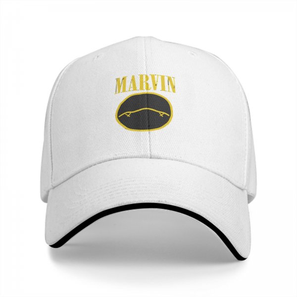 Black baseball cap with Marvin dead face graphic print