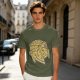 Olive Green T-Shirt With Pepperoni Pizza Slice Graphic