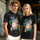 My Neighbor Totoro Graphic T-Shirt with Anime Characters and Leaves