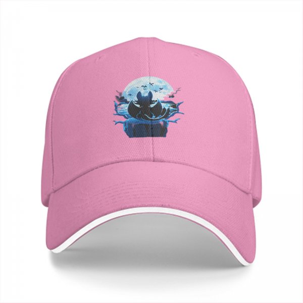 Black baseball cap with bat and full moon gothic graphic