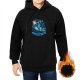 Black hoodie with procrastinate gaming desk graphic print