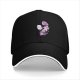 Black Baseball Cap With Cute Halloween Monster Cat Print