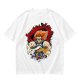 Olive T-Shirt with Retro Anime Lion Character Graphic