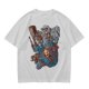 Olive T-shirt with 80s villain cartoon characters print
