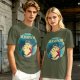 Olive T-shirt with Totoro Neighbor Graphic Print