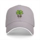 Black baseball cap with ladybug and four-leaf clover graphic