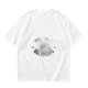 Olive green short-sleeve graphic t-shirt with vintage-style print
