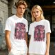 Olive graphic t-shirt with food is love and cartoon animal design