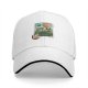 Black Baseball Cap with Anime Stamp Print Design