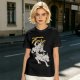Olive graphic t-shirt with wolf rider and 'Fore' text print