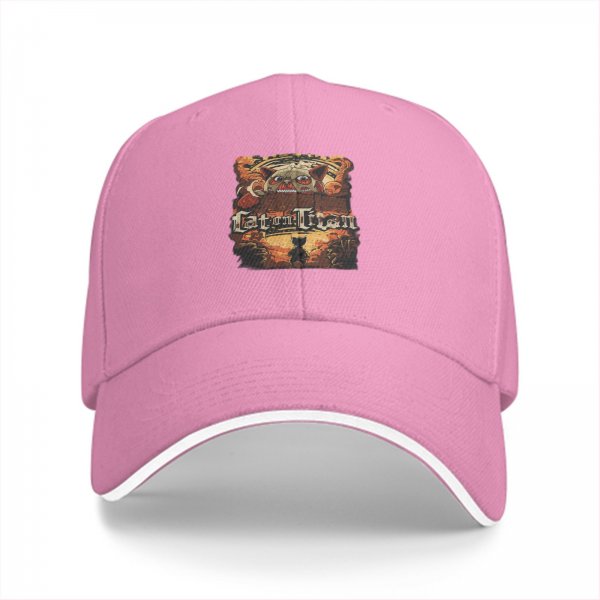 Black baseball cap with Cat on Titan themed graphic print