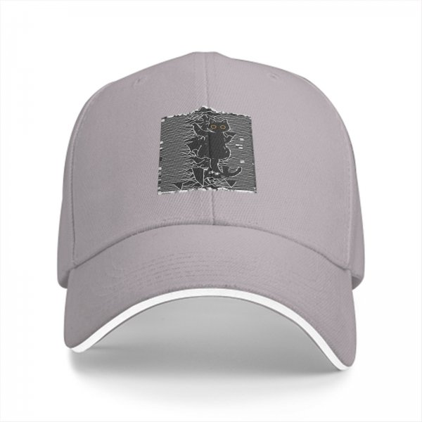 Black Baseball Cap With Glitch Art Black Cat Graphic