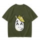Olive T-Shirt With Cute Cartoon Horse Graphic Print