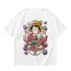 One Piece Luffy Ramen Peace Sign Anime Graphic T-Shirt