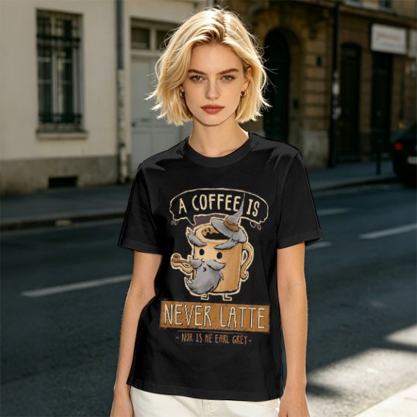 A Coffee Is Never Latte Wizard Mug T-Shirt Print