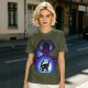 Olive T-Shirt Featuring Galactus Holding Silhouetted Superheroes