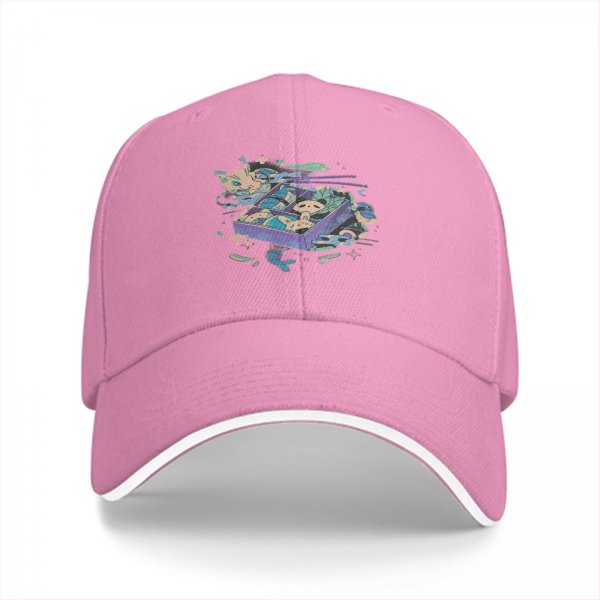 Black Baseball Cap With Whimsical Sushi Cat Bento Box Art