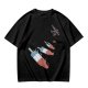 Olive T-Shirt With Melting Red White Blue Popsicle Print