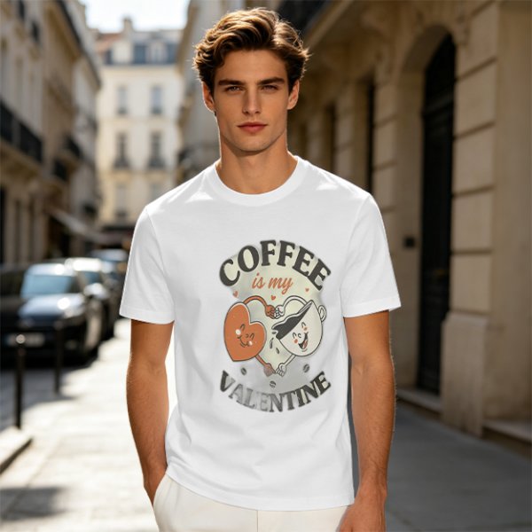 Coffee Is My Valentine Graphic T-Shirt For Coffee Lovers