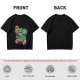 Olive T-shirt with Mario and Yoshi artistic graphic print