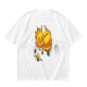 Olive T-Shirt With Sleeping Cosmic Cat And Planets Graphic