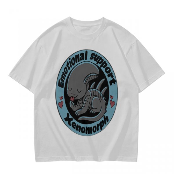 Emotional Support Xenomorph Cute Graphic T-Shirt