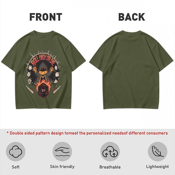 Roll High Or Die DnD Themed Graphic T-Shirt