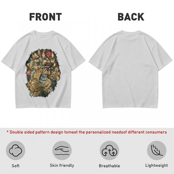 Olive Green T-Shirt With Detailed Monster Dragon Print