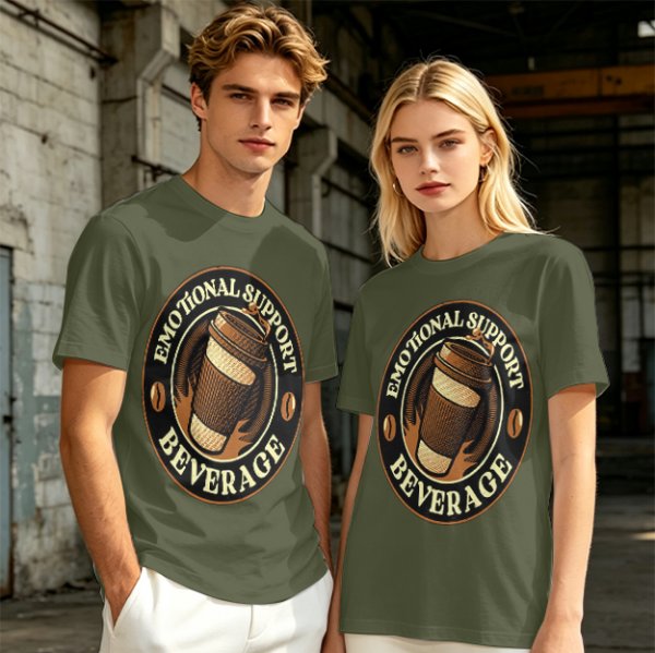 Emotional Support Beverage Coffee Lover Graphic T-Shirt