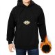 Black Hoodie With Small Moon Scene Graphic Print