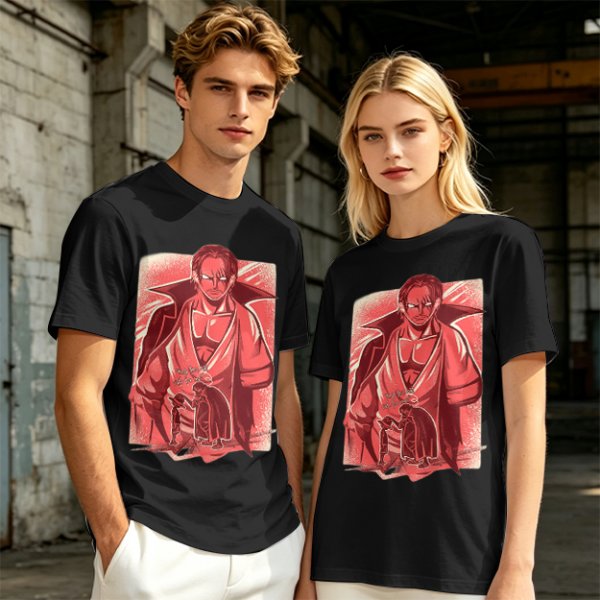 One Piece Shanks Graphic Print Olive T-Shirt