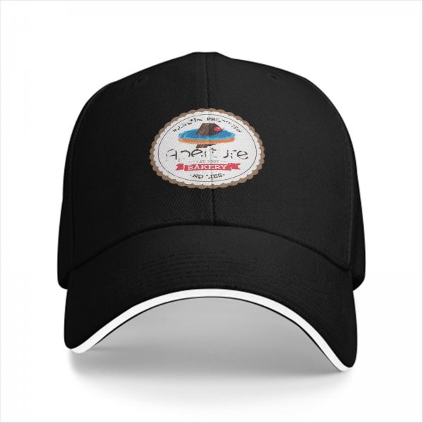 Black Baseball Cap With Aperture Bakery Cake Logo Print