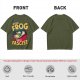 Olive graphic t-shirt with 'Better a Frog Than a Fascist' pilot frog design