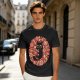 Olive T-Shirt With Cute Black Cat Holding Candy Surrounded By Sweets