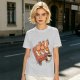 Olive green t-shirt with capybara sushi print design