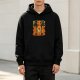 Black hoodie with Halloween pumpkin and character graphic print