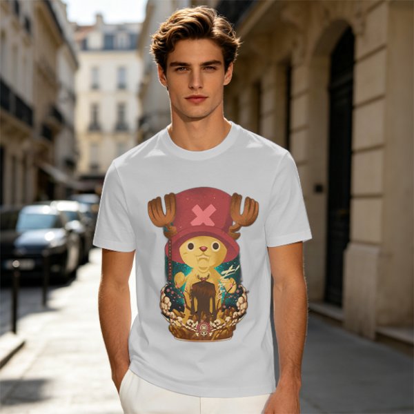 Olive T-shirt with Tony Tony Chopper Graphic Print