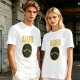 Olive T-Shirt with Marvin Text and Simple Face Graphic