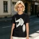 Olive T-Shirt With Surprised Cartoon Figure And Separate Face Print