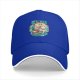 Black Baseball Cap with Blue Sea Pirate Ship Graphic Print