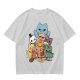 Olive T-Shirt With Chibi Pirate Cats Group Graphic