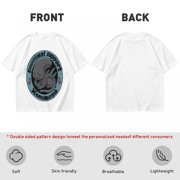Emotional Support Xenomorph Cute Graphic T-Shirt