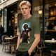 Olive Anime Character Silhouette Graphic T-Shirt