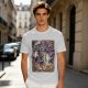 Olive T-Shirt Featuring Fantasy Wizard Card Artwork
