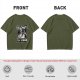 Olive T-Shirt With Skeleton Banjo Player Graphic