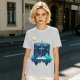 Olive T-Shirt With Geometric Dragonfly Mountain Night Scene Print